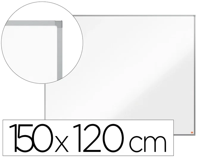 NOBO Pizarra blanca magnética Essence acero lacado 1500 x 1200 mm
