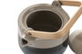 DKD Home Decor Tetera Oriental Loving 25 Porcelana y Bambú Azul Gris 13.3 x 20 x 18 cm Capacidad 1L