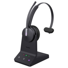 Yealink WH64 Auriculares DECT para Workstation Mono Diadema Supraaural, Inalámbrico/Alámbrico, USB-C, Bluetooth 5.3, 41h Batería, Negro - Oficina/Call Center