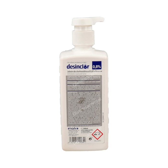 Vaza Clorhexidina Jabonosa 0,8% Desincolor Azul 500 ml