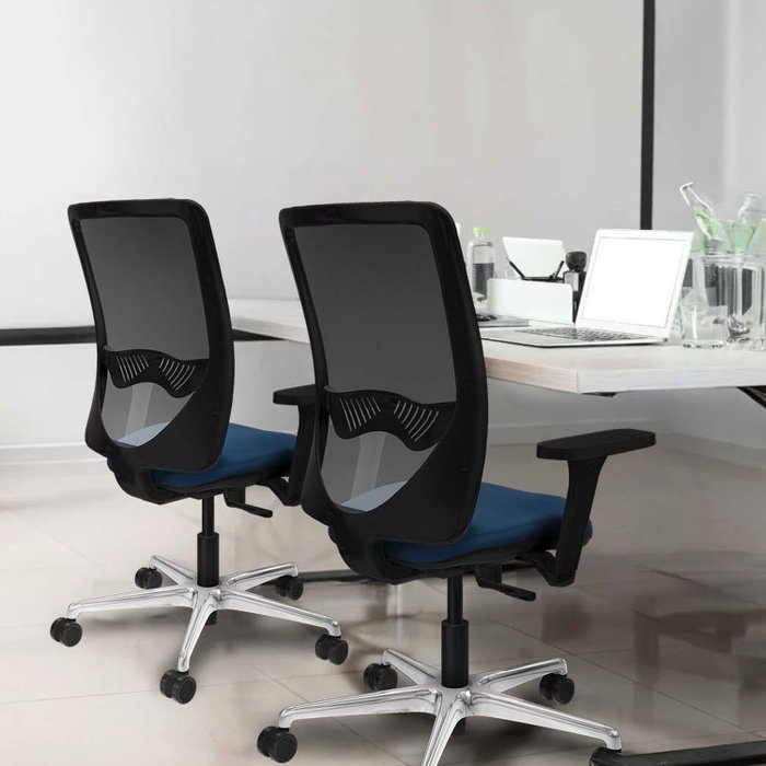 PIQUERAS Y CRESPO Silla de oficina Zulema con mecanismo Sincro, Brazos 3D y malla Gris