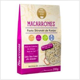 THE KONJAC SHOP Macarrones De Konjac 200Gr. Sg Vegan S/A Sustitutos perfectos de los macarrones tradicionales. Alimento vegano, sin gluten ni lactosa. Listo para comer.