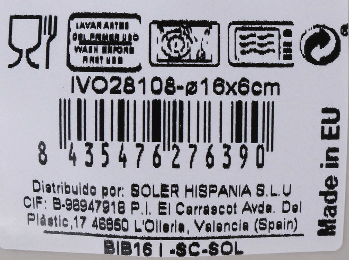 La Mediterranea Bol 16 cm Ivory Brillo (24 Unidades)