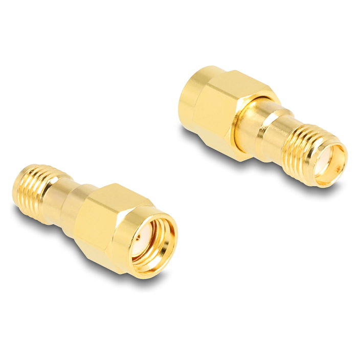 DeLOCK Adaptador RP-SMA macho a SMA hembra HBI59-1 Oro