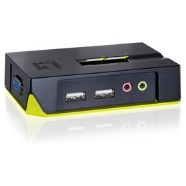 Level One Switch KVM 2x USB con Audio, 2 Puertos, VGA, Máxima Resolución 2048x1536 Píxeles