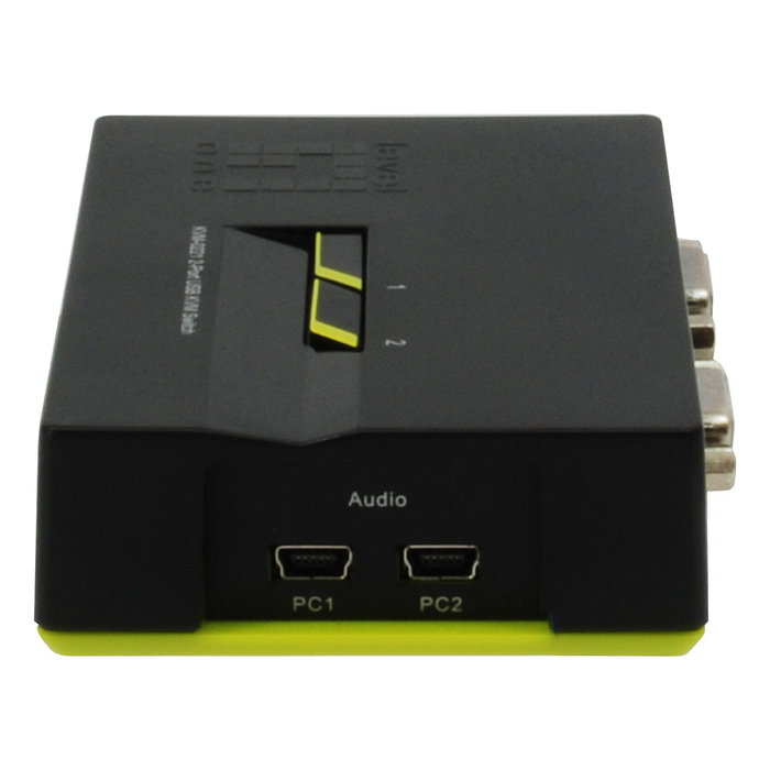 Level One Switch KVM 2x USB con Audio, 2 Puertos, VGA, Máxima Resolución 2048x1536 Píxeles