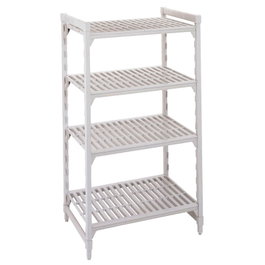 CAMBRO Estantería Premium con 4 estantes ventilados, Blanco Moteado