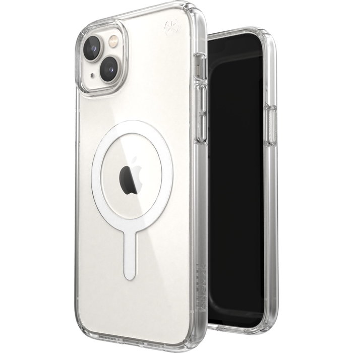Speck Presidio Perfect Clear + Ms para iPhone 14 Plus e iPhone 15 Plus, Transparente