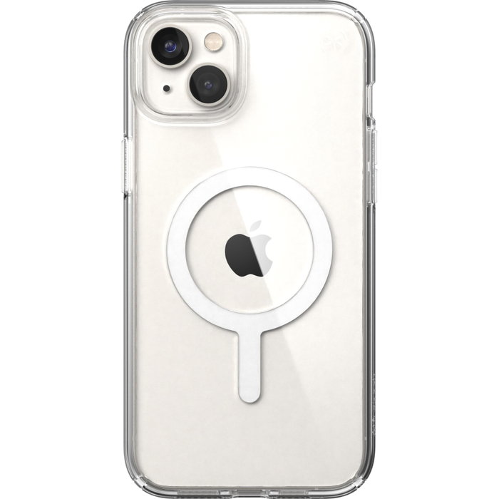 Speck Presidio Perfect Clear + Ms para iPhone 14 Plus e iPhone 15 Plus, Transparente