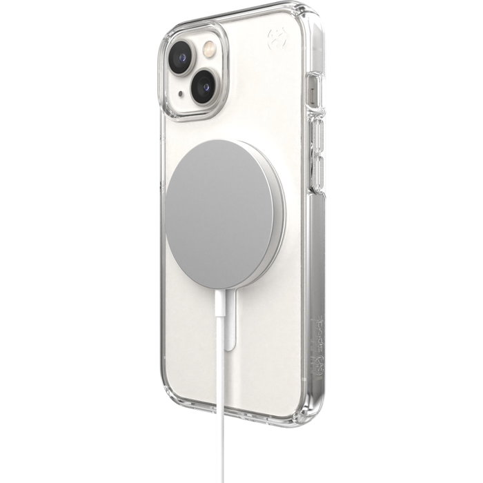 Speck Presidio Perfect Clear + Ms para iPhone 14 Plus e iPhone 15 Plus, Transparente