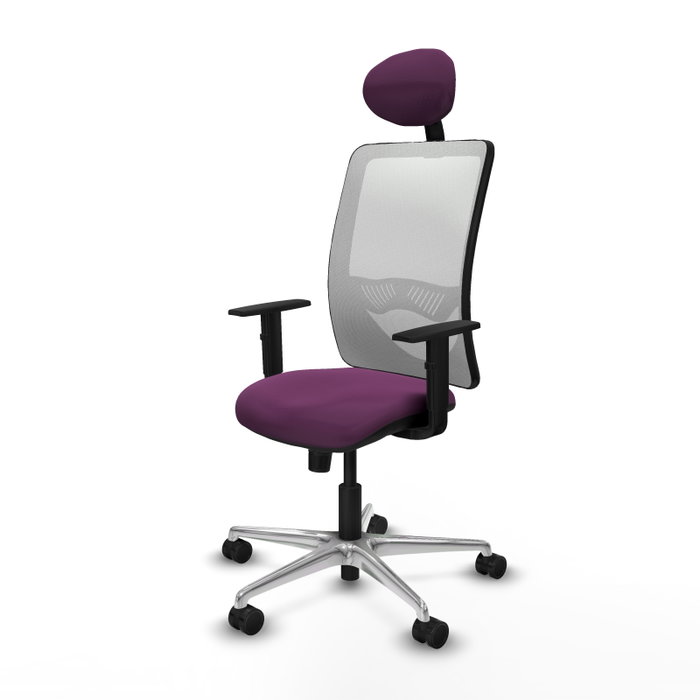 PIQUERAS Y CRESPO Silla de oficina Zulema con mecanismo Sincro, Morado y Blanco