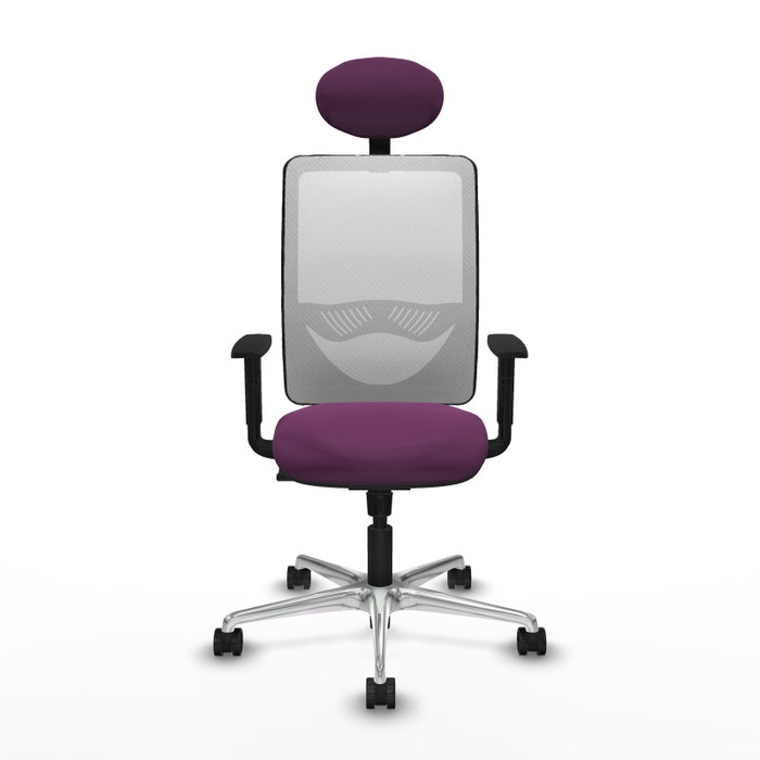 PIQUERAS Y CRESPO Silla de oficina Zulema con mecanismo Sincro, Morado y Blanco