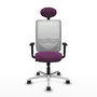 PIQUERAS Y CRESPO Silla de oficina Zulema con mecanismo Sincro, Morado y Blanco