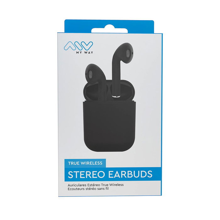 myway auriculares estéreo Bluetooth touch control negros