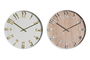 DKD Home Decor Reloj de Pared Scandi Blanco Natural 4 x 30 x 30 cm (2 Unidades)