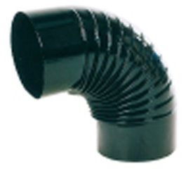 Estufa Codo Vitrificado Negro 850º Rizado 90º