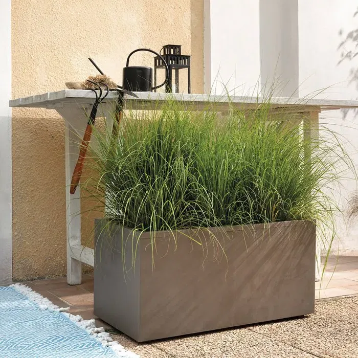 Deroma Maceta Millennium Rectangular con Depósito de Agua, 73L, 79cm, Color Marrón - Ref. 9H916SZ