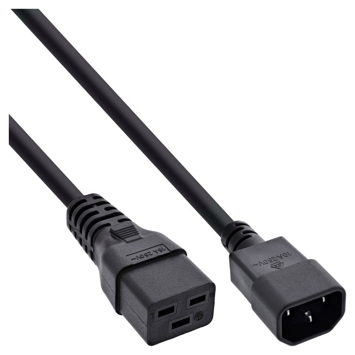 InLine Cable de alimentación IEC-60320 C14 a C19, 3x 1,5mm2, 10A, 2m, negro InLine Cable de alimentación IEC-60320 C14 a C19, 3x 1,5mm2, 10A, 2m, negro