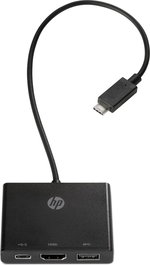 HP Hub de Conectividad USB-C a HDMI/USB 3.0/USB-C, Negro