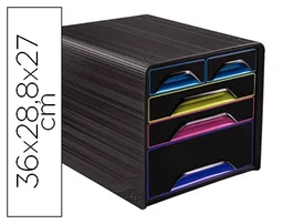 Modulo Cep 7-213G Smoove 5 Cajones Mixtos Color Negro