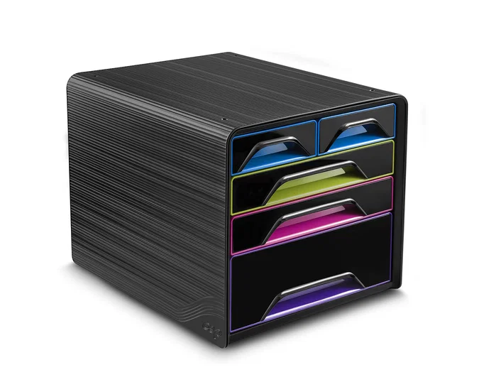 Cep Fichero de 5 Cajones Mixtos Negro/Multicolor 360x288x270 mm Cep Fichero de 5 Cajones Mixtos Negro/Multicolor 360x288x270 mm