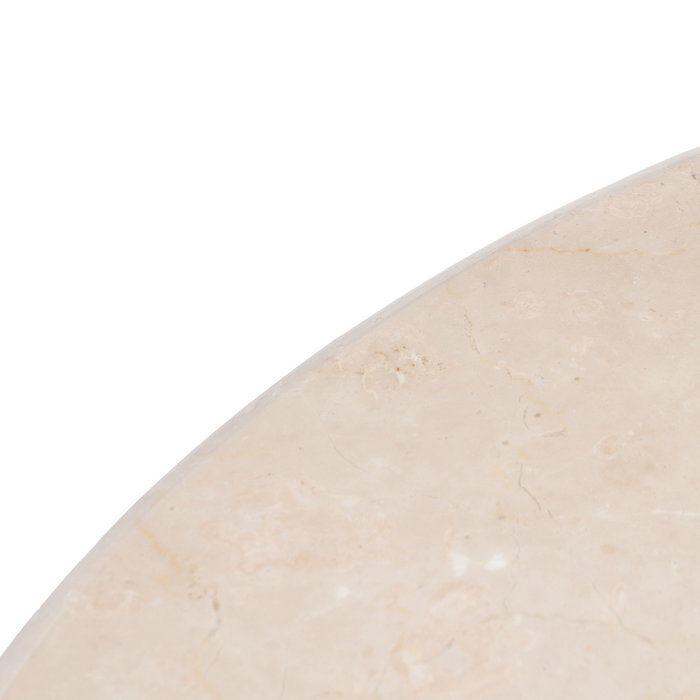 Mesa Centro Natural-Crema Mármol/Madera 76 X 76 X 45 cm