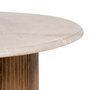 Mesa Centro Natural-Crema Mármol/Madera 76 X 76 X 45 cm