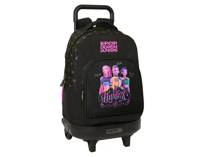 Safta Mochila con ruedas K-pop demon hunters negra extraíble Safta Mochila con ruedas K-pop demon hunters negra extraíble