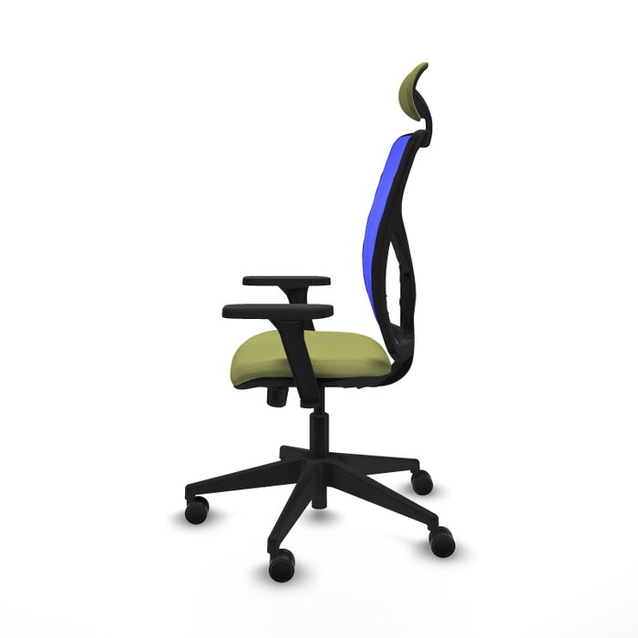 PIQUERAS Y CRESPO Silla de oficina Motilla con mecanismo Sincro/Traslack Verde oliva y Azul PIQUERAS Y CRESPO Silla de oficina Motilla con mecanismo Sincro/Traslack Verde oliva y Azul