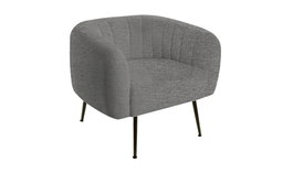DKD Home Decor Sillón Scandi Gris Negro 81x75x73 cm