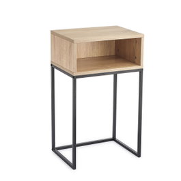 Vinthera Mesilla Moa MDF Natural y Patas de Acero 40x30x68 cm