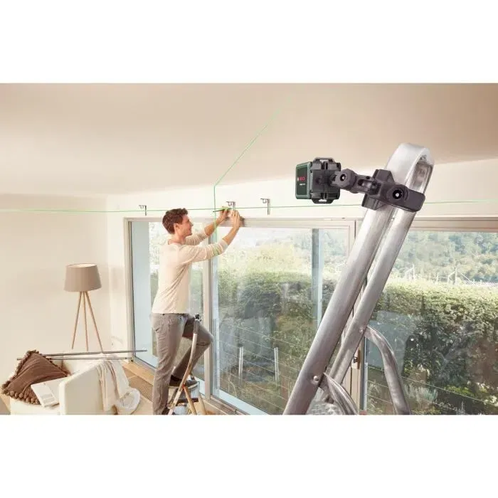 Bosch Quigo Líneas Láser Verde, Diodo Láser Verde, Alcance 12 m, Autonivelante, Visibilidad Brillante, Incluye 2 Pilas