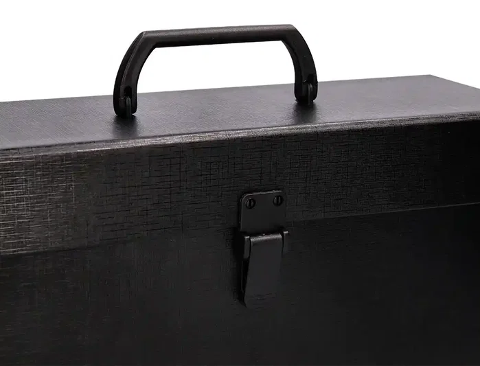 Liderpapel Maletín con fuelle y asa, 19 departamentos, negro