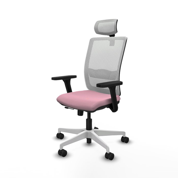 PIQUERAS Y CRESPO Silla de oficina Haches Rosa y Blanco