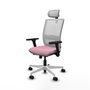 PIQUERAS Y CRESPO Silla de oficina Haches Rosa y Blanco