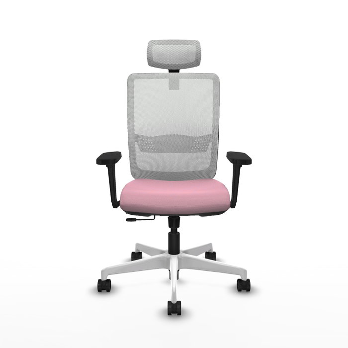 PIQUERAS Y CRESPO Silla de oficina Haches Rosa y Blanco