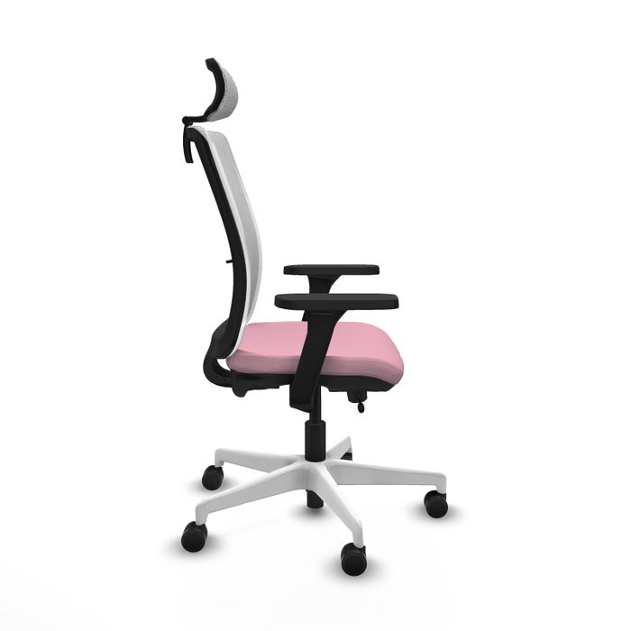 PIQUERAS Y CRESPO Silla de oficina Haches Rosa y Blanco