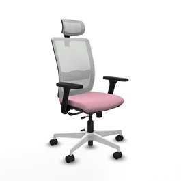 PIQUERAS Y CRESPO Silla de oficina Haches Rosa y Blanco
