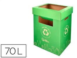 Liderpapel Contenedor Papelera Reciclaje Vidrio Carton Reciclado 450x350x650 mm 70 Litros Verde