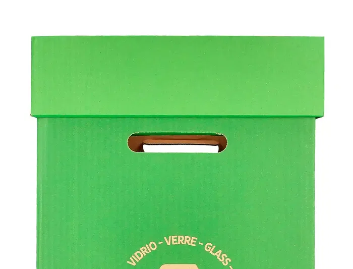 Liderpapel Contenedor Papelera Reciclaje Vidrio Carton Reciclado 450x350x650 mm 70 Litros Verde