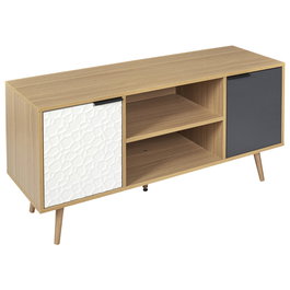 Home Deco Factory Mueble TV Sven Tricolor con Puertas y Estanterías 120x39x56.3 cm