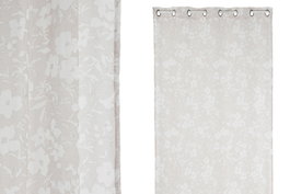 DKD Home Decor Cortina de Poliéster Beige 140x260 cm con 8 Anillas