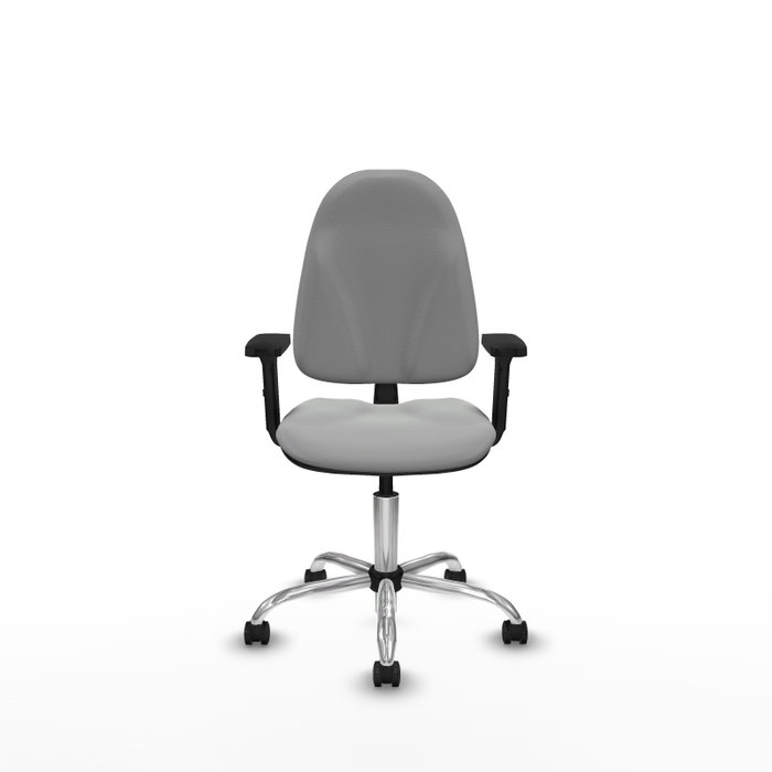 PIQUERAS Y CRESPO Silla de oficina Algarra Gris claro con base cromada y brazos 2D