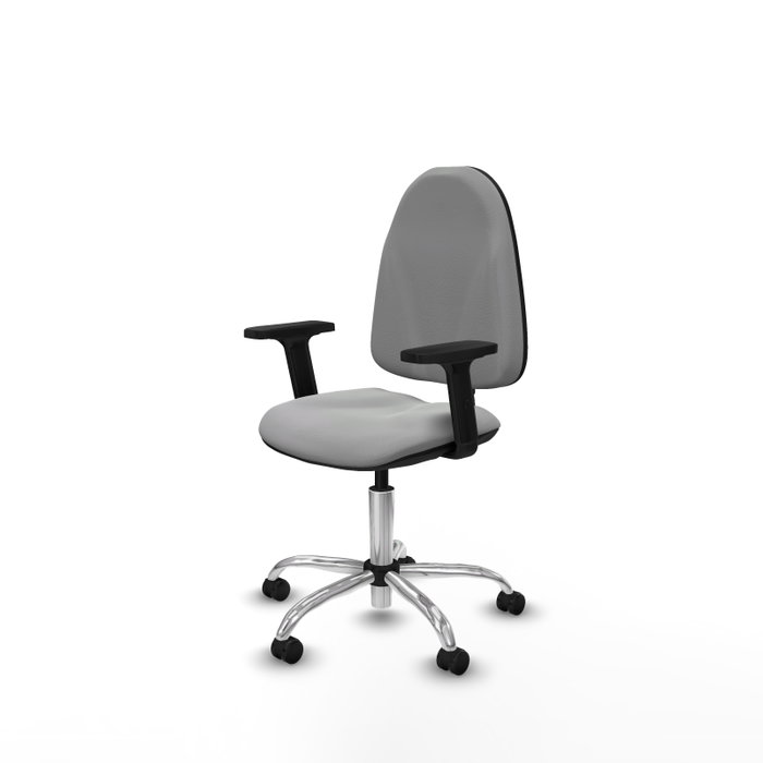 PIQUERAS Y CRESPO Silla de oficina Algarra Gris claro con base cromada y brazos 2D