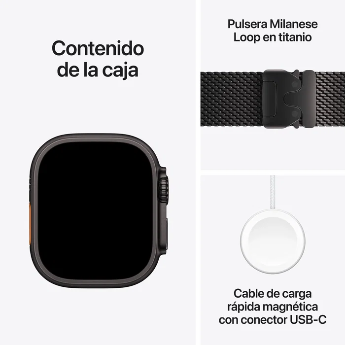 Apple Watch Ultra 4 GPS + Cellular 49 mm Titanio Negro Milanese Loop L