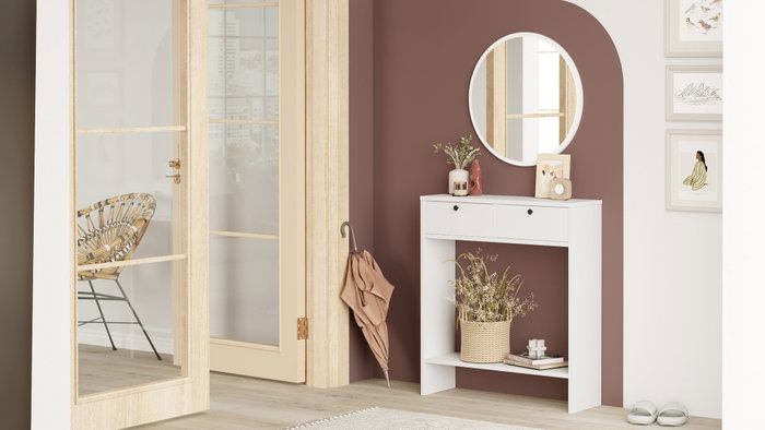 Hanah Home Aparador Blanco Lr1-W, 80.4 x 90 x 24.2 cm