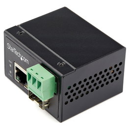 StarTech.com IMC100MSFP Conversor de Medios Ethernet Industrial 100 Mbit/s Fibra a RJ45 SFP IP30 12-56V DC