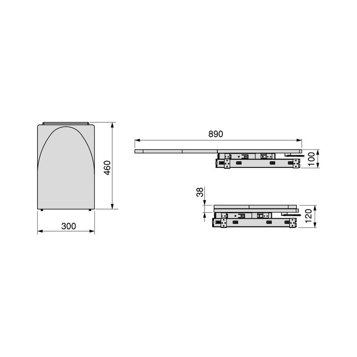 Emuca Tabla de planchar plegable y extraíble para mueble Iron 2, Acero y Madera Emuca Tabla de planchar plegable y extraíble para mueble Iron 2, Acero y Madera