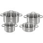 Fissler San Francisco Set de Ollas de 4 Piezas con Tapas de Vidrio