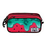 Oh My Pop FAN 2.2 Estuche Portatodo Escolar con 3 Compartimentos Ripstop Verde